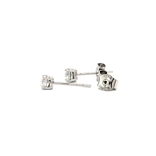 Modern Diamond And White Gold Stud Earrings, 0.52 Carats - image 4