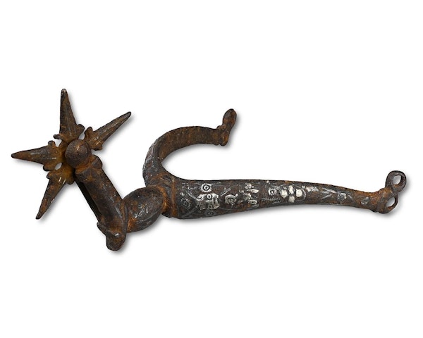 Iron and silver rowel spur. English or German, 17th century. - image 4