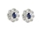 Vintage Sapphire and Diamond Cluster Stud Earrings, Circa 1960 - image 4