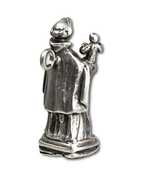 Silver pendant of Saint Anthony. Spanish or Colonial, early 17th century. - image 7