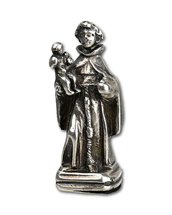 Silver pendant of Saint Anthony. Spanish or Colonial, early 17th century. - image 2