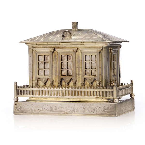 Antique Russian Silver trompe l’oeil box designed as a wooden house, Moscow c.1869 - image 4