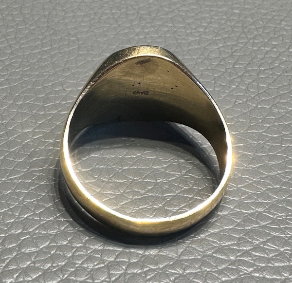 Gents 18k Yellow Gold Signet Ring - image 4