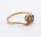Retro 18 ct. gold crossover ring with blue zircon and golden zircon - image 2