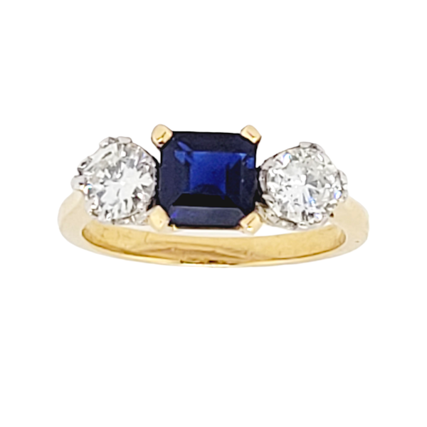Art deco sapphire and diamond engagement ring SKU: 6768 DBGEMS - image 1