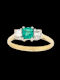 Small gem emerald and diamond three stone diamond ring SKU: 6781 DBGEMS - image 1