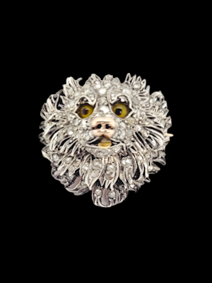 Antique diamond cat brooch SKU: 6784 DBGEMS