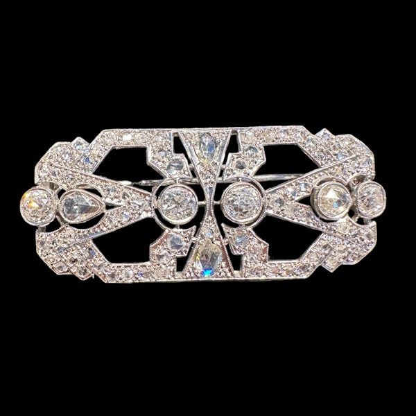 Art Deco Diamond Brooch - image 2
