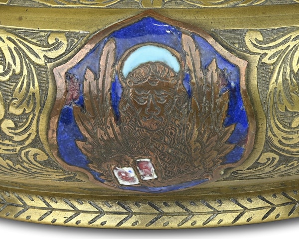 Bronze holy water bucket with enamelled plaques. Venetian, 17th / 18th century. - image 9