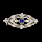 Edwardian sapphire and diamond navette shaped brooch SKU: 6787 DBGEMS - image 2
