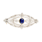 Edwardian sapphire and diamond navette shaped brooch SKU: 6787 DBGEMS - image 1