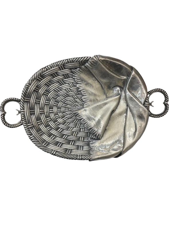 Russian silver trompe l’oeil basket, Moscow 1878 by Khlebnikov. - image 2