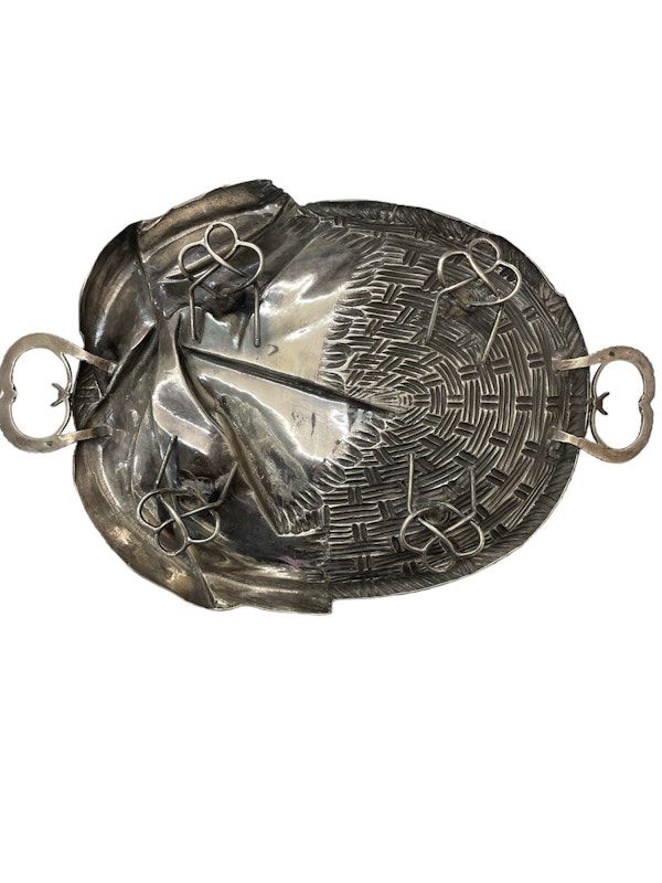 Russian silver trompe l’oeil basket, Moscow 1878 by Khlebnikov. - image 4