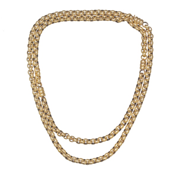 Antique Georgian Long Gold Chain, Necklace and Bracelets, Circa 1820 - image 3