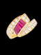 Stylish French ruby and diamond ribbon ring SKU: 6797 DBGEMS - image 4