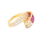 Stylish French ruby and diamond ribbon ring SKU: 6797 DBGEMS - image 3