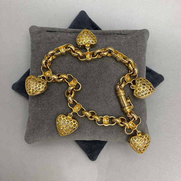 Diamond Heart Bracelet in 18ct Gold date circa 1960, SHAPIRO & Co since1979 - image 4