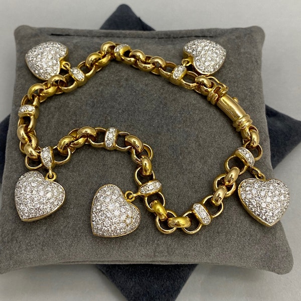 Diamond Heart Bracelet in 18ct Gold date circa 1960, SHAPIRO & Co since1979 - image 8