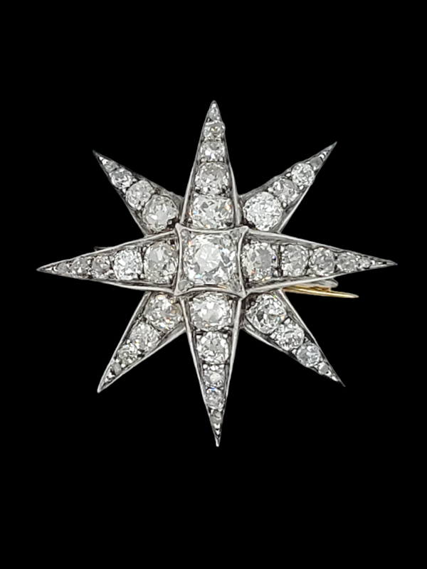 Chunky Victorian diamond star brooch SKU: 6823 DB - image 2