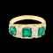 Antique emerald and diamond three stone carved half hoop ring SKU: 6821 DBGEMS - image 2