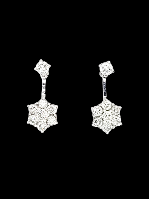 Vintage diamond cluster drop earrings SKU: 6805 DBGEMS - image 2