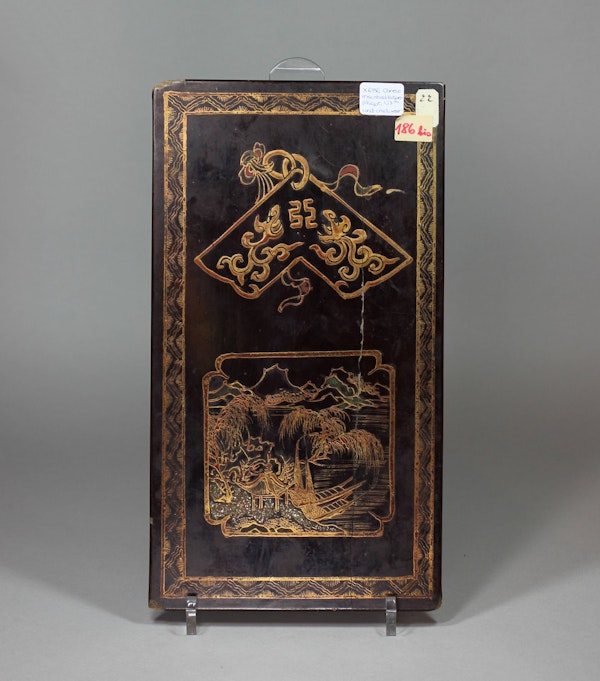 Chinese inscribed lacquer plaque, 17th century - image 2