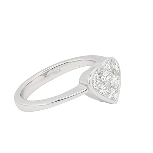 Princess cut diamond heart engagement ring SKU: 6831 DBGEMS - image 4