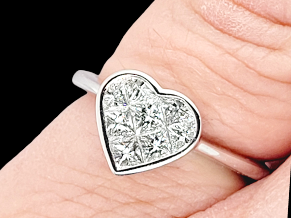 Princess cut diamond heart engagement ring SKU: 6831 DBGEMS - image 2
