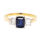 Vintage baguette sapphire and square diamond engagement ring SKU: 6841 DBGEMS - image 1