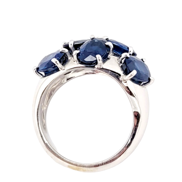 Vintage French sapphire and diamond dress ring SKU: 6843 DBGEMS - image 3
