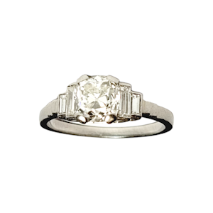 Art deco cushion cut diamond engagement ring SKU: 6844 DBGEMS
