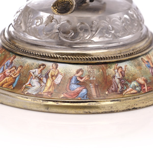 19th century Austrian silver gilt, enamel and rock crystal drinking horn , by Hermann Ratzerdorfer, Vienna, circa 1880s - image 13