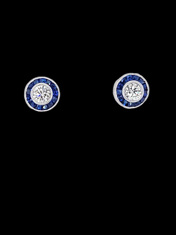 Sapphire and diamond target earrings SKU: 6864 DBGEMS - image 2