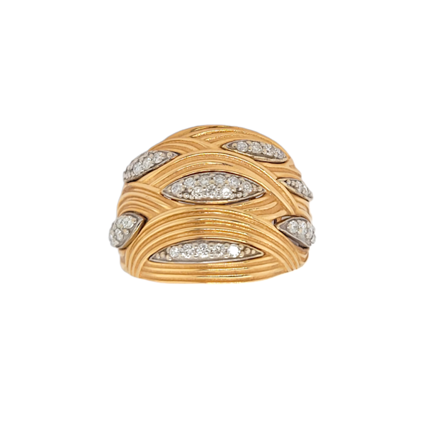 Fun wave bi colour gold and diamond dress ring SKU: 6857 DBGEMS - image 2