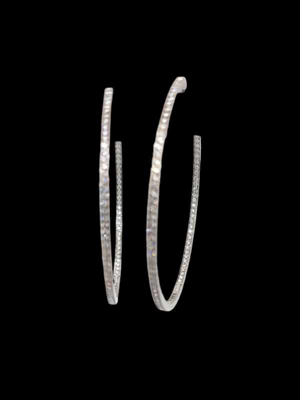 Large diamond hoop earrings SKU: 6850 DBGEMS - image 3