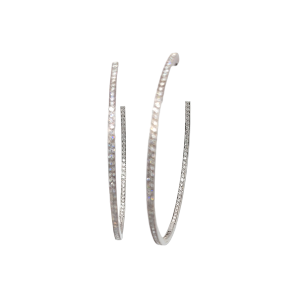 Large diamond hoop earrings SKU: 6850 DBGEMS - image 1