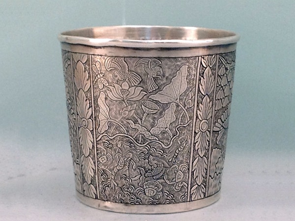 Antique Straights Chinese Silver Beaker. - image 2