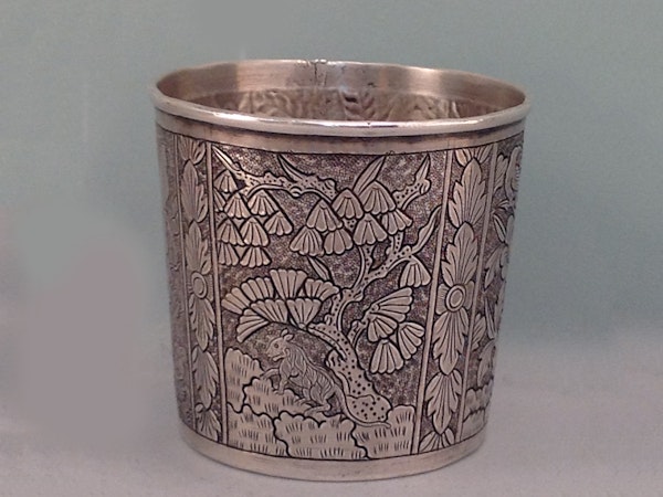 Antique Straights Chinese Silver Beaker. - image 3
