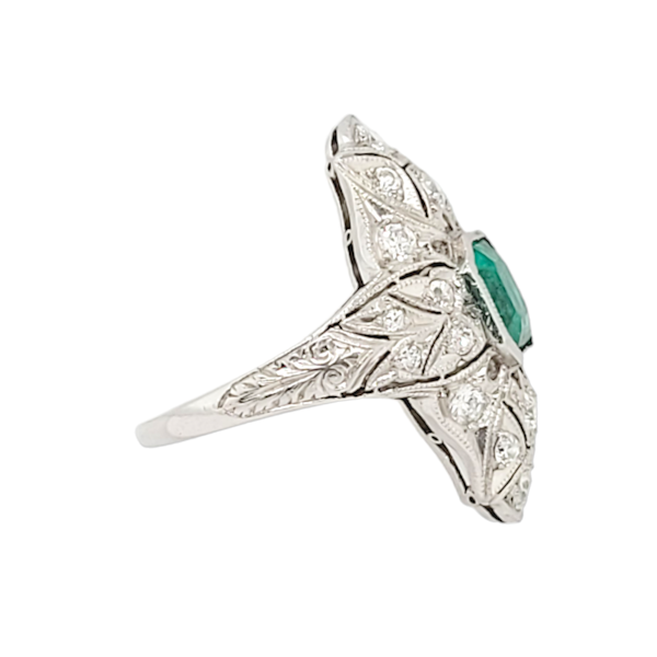 Fine Edwardian emerald and diamond dress ring SKU: 6868  DBGEMS - image 3