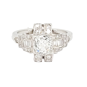 Cool art deco old mine cut diamond ring SKU: 6869 DBGEMS