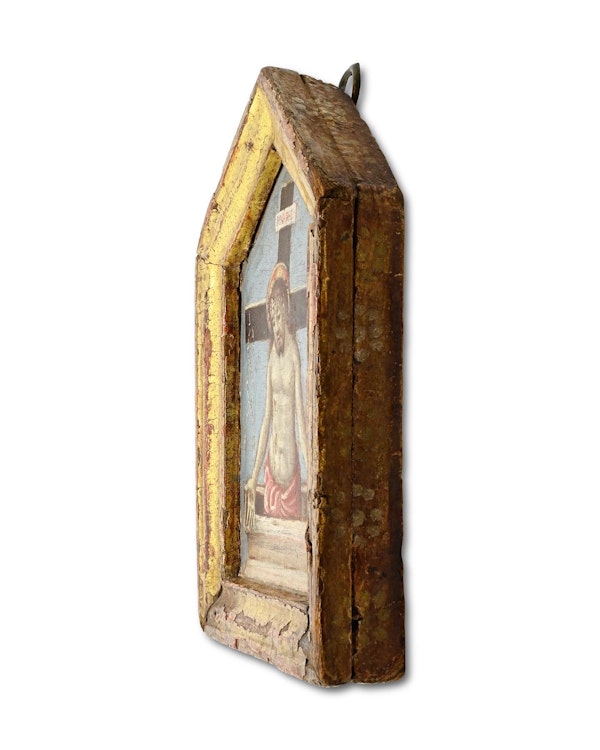 Gilt wood pax painted with the resurrected Christ. North Italian, 15th century. - image 8