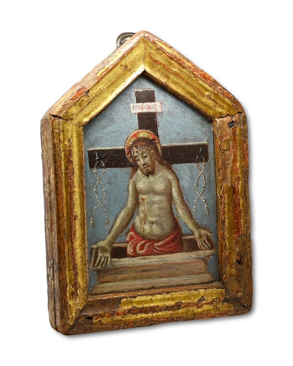 Gilt wood pax painted with the resurrected Christ. North Italian, 15th century. - image 10