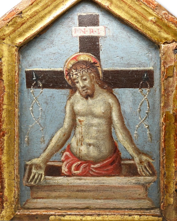 Gilt wood pax painted with the resurrected Christ. North Italian, 15th century. - image 6