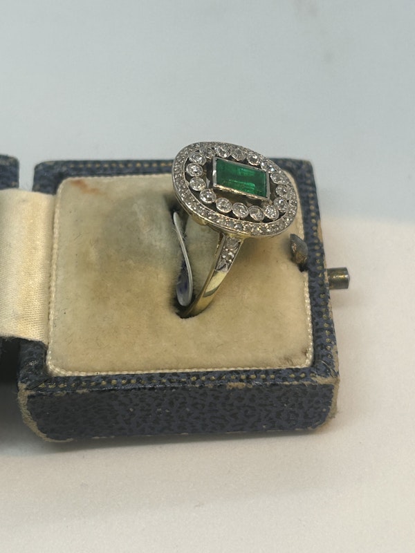 Edwardian emerald diamond ring at Deco&Vintage Ltd - image 2