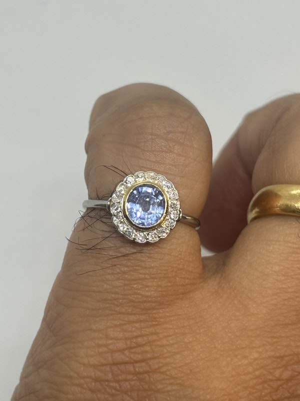 Lovely and cute Art Deco French sapphire diamond engagement ring at Deco&Vintage Ltd - image 3