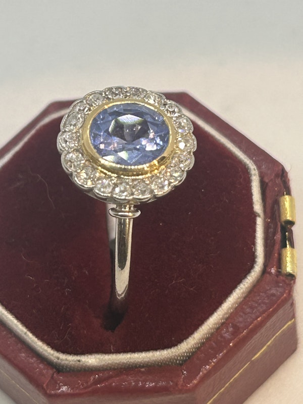 Lovely and cute Art Deco French sapphire diamond engagement ring at Deco&Vintage Ltd - image 2