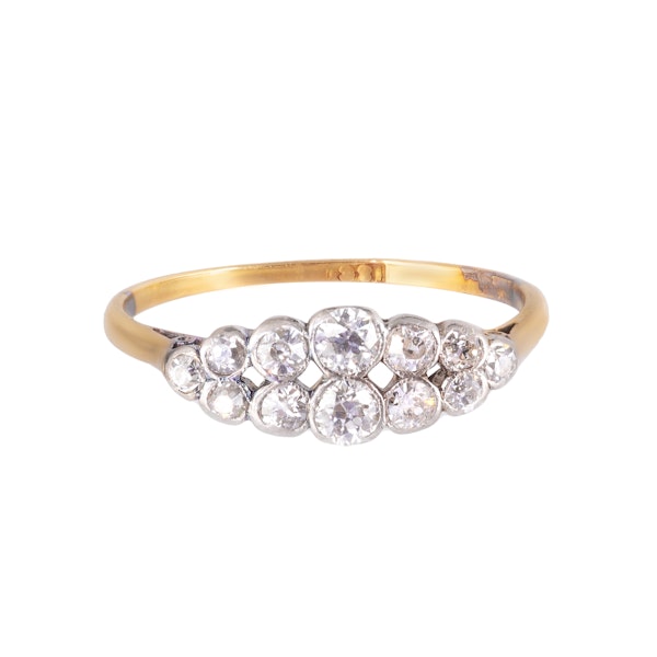 A Two Row Diamond Gold Ring - image 1