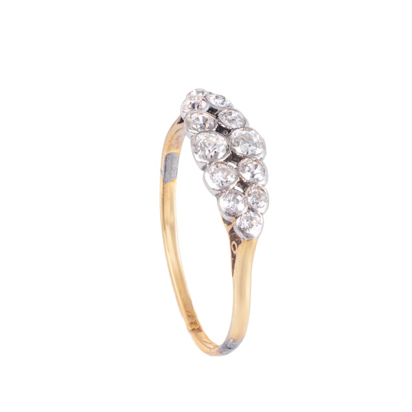 A Two Row Diamond Gold Ring - image 2