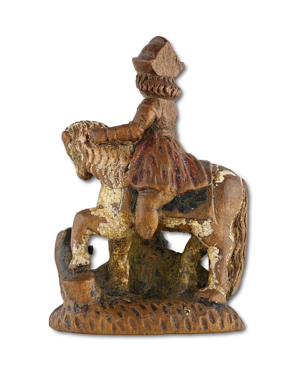 Miniature chess piece of Saint George slaying the dragon. German, 16th century. - image 6