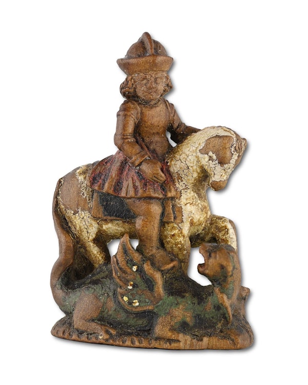 Miniature chess piece of Saint George slaying the dragon. German, 16th century. - image 10